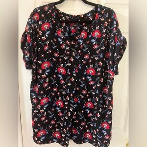 Talbots floral blouse. Beautiful floral pattern and rich color saturation